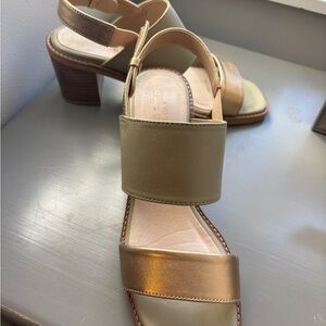 Black Gold and Tan Women's Sandals